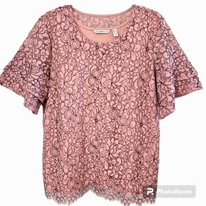 ISAAC MIZRAHI BELL SLEEVE TOP SZ L PINK